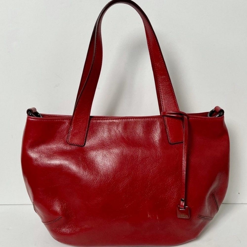 Hobo International Red Leather Handbag Purse.